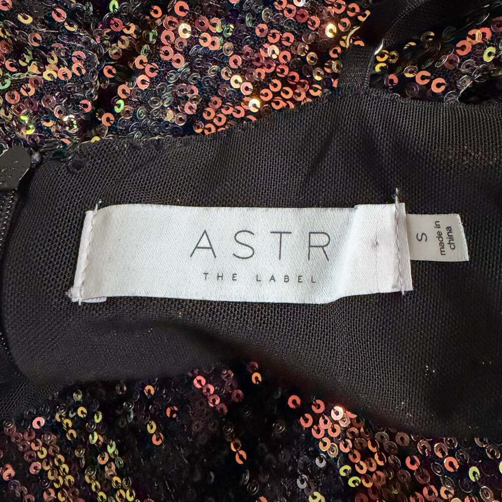 ASTR The Label Hollywood Dress S Black Pink Multi Sequin Midi Slip Party - Picture 11 of 12